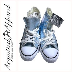 Converse All Star Unisex Silver High Top Tennis Shoes NWT
